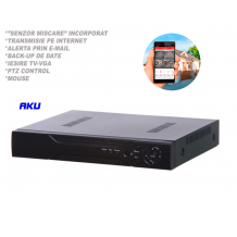 Network Video Recorder AKU 8 canale HD FULL HD 1080P, 3-5M audio video H264 iesire internet cu vizualizare pe telefon mobil tableta si desktop